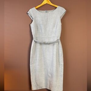 Max Mara Linen Blue Pencil Dress Sz 10